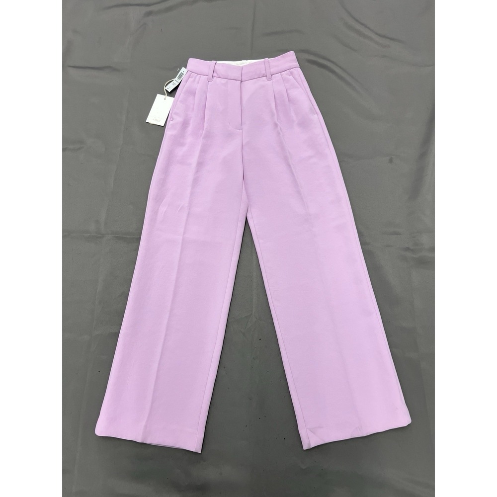 Wilfred Effortless Pleated Pants Womens 00 High Rise Wide Leg Orchid Petal NWT